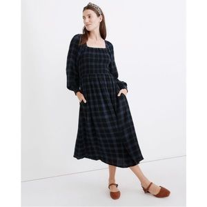 SOLD Madewell Flannel Lucie Smocked Dress Small